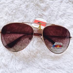 Freya Brown Polarized Aviator Sunglasses